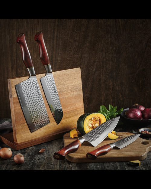 4 Piece Knife Set + Magnetic Block